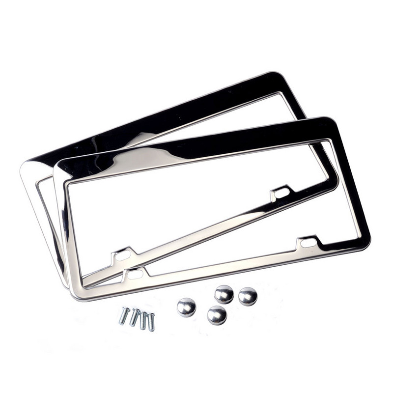 DSYCAR 2Pcs/Σετ Πλαίσιο πινακίδας κυκλοφορίας, Λεπτά καλύμματα βάσης πινακίδας αυτοκινήτου για αυτοκίνητα Universal US Standard