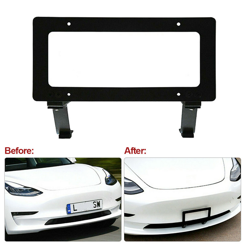1Set NO HOLE autó rendszámkeret Tesla Model 3/Y rendszámtábla fém tartóhoz rögzítő tartó autós kiegészítők
