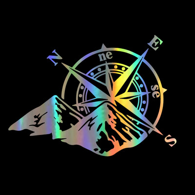 Стикер за кола с компас Стикер за светлоотразително тяло Стикер за кола с указание за посока на компас