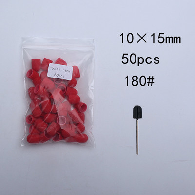 50 db piros körömcsiszoló sapkák 10*15mm körömfúró polírozó körömdíszítés forgó sorja eltávolítása manikűr felszerelés tartozékok