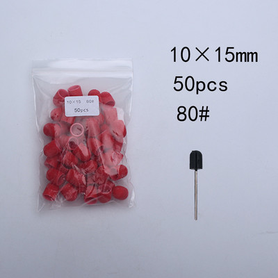50 db piros körömcsiszoló sapkák 10*15mm körömfúró polírozó körömdíszítés forgó sorja eltávolítása manikűr felszerelés tartozékok