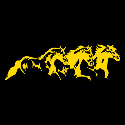 CK3386# Running Horses bakelit autómatrica vízálló hideg vízálló eltávolítható matrica öntapadó autómatricák