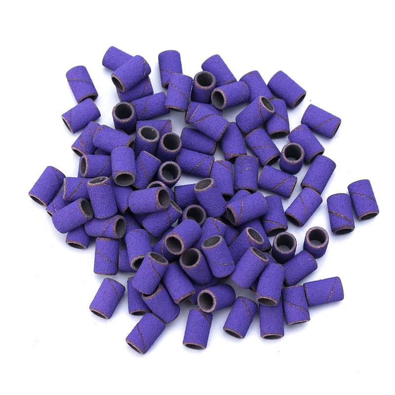 100db lila csiszolósapka szalag elektromos manikűr géphez 180/120/80 szemcseméretű körömfúró csiszolófej reszelő pedikűr szerszámkészlet