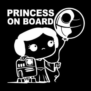 S52421# Baby Princess on Board Αυτοκόλλητα αυτοκινήτου Vinyl Decal Διακοσμητικά αξεσουάρ μοτοσικλέτας Δημιουργική διακόσμηση Επιλέξτε μέγεθος χρώματα