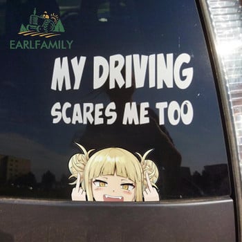 Αυτοκόλλητο EARLFAMILY Cartoon Cartoon για Himiko Toga My Hero Academia Peeker Peek Anime Αυτοκόλλητα βινυλίου JDM Κουμπί παραθύρου Χαλκομανία προφυλακτήρα