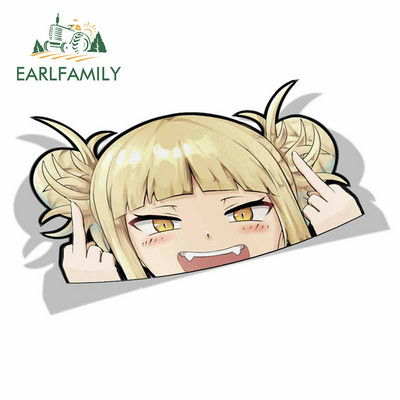 EARLFAMILY multfilmu auto uzlīme priekš Himiko Toga My Hero Academia Peeker Peek Anime Vinila uzlīmes JDM Logu bagāžnieka bufera uzlīme