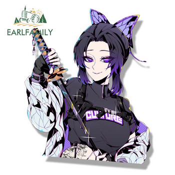 EARLFAMILY Gothic Kochou Shinobu Fanart Αυτοκόλλητο αυτοκινήτου Anime Demon Slayer Tattoo Ninja Decal JDM Cartoon Peeker αυτοκόλλητα γκράφιτι