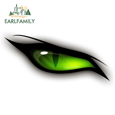 EARLFAMILY 13cm x 5.9cm for Green Eyes Стикери за кола Лаптоп Устойчив на надраскване VAN Водоустойчива лепенка Occlusion Scratch Vinyl Car Wrap