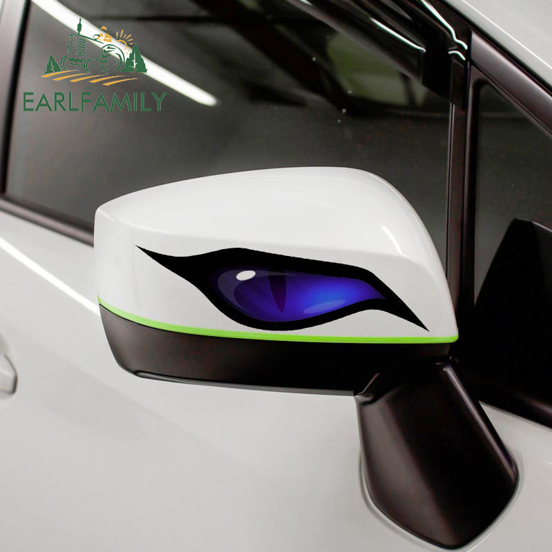 EARLFAMILY 13 cm x 5,9 cm Green Eyes autómatricákhoz laptop karcálló VAN vízálló matrica okklúziós karcolású vinil autófólia