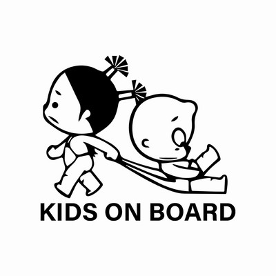 Предупреждение KIDS BABY ON BOARD Автомобилен стикер Смешно детско тяло Прозорец Автомобили Екстериорни аксесоари Винилова стикерка, 19см*15см