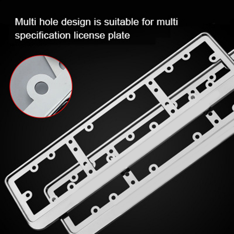 2 bucăți Fier inoxidabil UE Decor pentru vehicule universale cadru plăcuță de înmatriculare Suport capac capac pentru plăcuță de înmatriculare Cadru plăcuță de înmatriculare