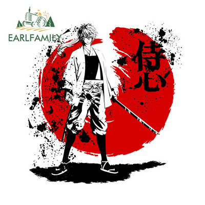 EARLFAMILY 13 cm-es Samurai Warrior Car Assessoires matrica karcálló fényvédő dekoráció lakókocsi ablakos graffiti matrica