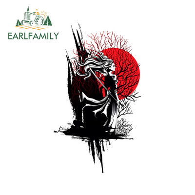 EARLFAMILY 13 cm-es Samurai Warrior Car Assessoires matrica karcálló fényvédő dekoráció lakókocsi ablakos graffiti matrica