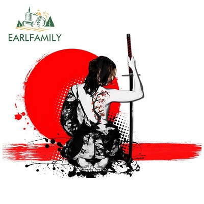 EARLFAMILY 13 cm-es Samurai Warrior Car Assessoires matrica karcálló fényvédő dekoráció lakókocsi ablakos graffiti matrica