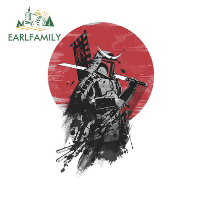 EARLFAMILY 13 cm-es Samurai Warrior Car Assessoires matrica karcálló fényvédő dekoráció lakókocsi ablakos graffiti matrica