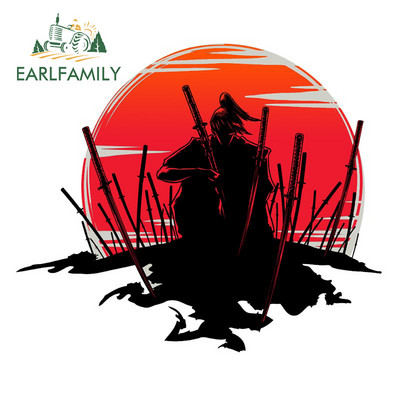 EARLFAMILY 13 cm-es Samurai Warrior Car Assessoires matrica karcálló fényvédő dekoráció lakókocsi ablakos graffiti matrica