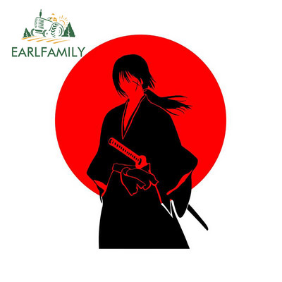 EARLFAMILY 13 cm-es Samurai Warrior Car Assessoires matrica karcálló fényvédő dekoráció lakókocsi ablakos graffiti matrica