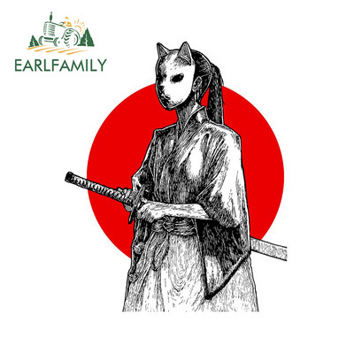 EARLFAMILY 13 cm-es Samurai Warrior Car Assessoires matrica karcálló fényvédő dekoráció lakókocsi ablakos graffiti matrica