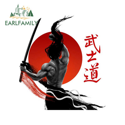 EARLFAMILY 13 cm-es Samurai Warrior Car Assessoires matrica karcálló fényvédő dekoráció lakókocsi ablakos graffiti matrica