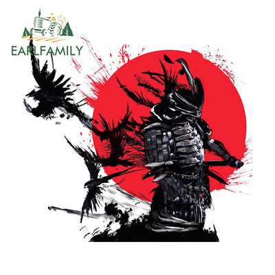 EARLFAMILY 13 cm-es Samurai Warrior Car Assessoires matrica karcálló fényvédő dekoráció lakókocsi ablakos graffiti matrica