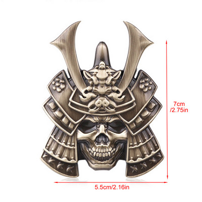 Autocolant 3D pentru mașină Premium Warrior Metal Aripa laterală pentru mașină Portbagajul spate Emblema de craniu Emblema Decal pentru orice vehicul Camion Mașină Motocicletă RV