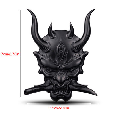 Autocolant 3D pentru mașină Premium Warrior Metal Aripa laterală pentru mașină Portbagajul spate Emblema de craniu Emblema Decal pentru orice vehicul Camion Mașină Motocicletă RV