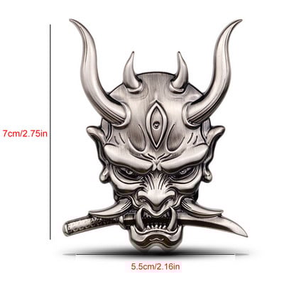 Autocolant 3D pentru mașină Premium Warrior Metal Aripa laterală pentru mașină Portbagajul spate Emblema de craniu Emblema Decal pentru orice vehicul Camion Mașină Motocicletă RV