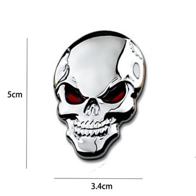 Autocolant 3D pentru mașină Premium Warrior Metal Aripa laterală pentru mașină Portbagajul spate Emblema de craniu Emblema Decal pentru orice vehicul Camion Mașină Motocicletă RV