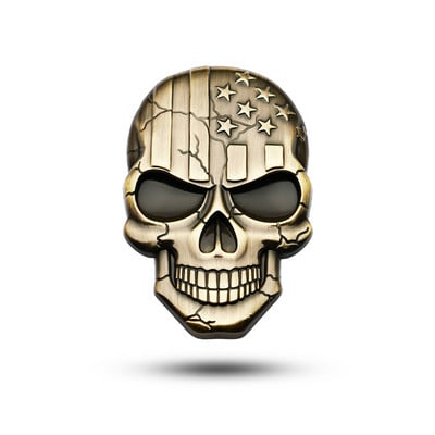 Autocolant 3D pentru mașină Premium Warrior Metal Aripa laterală pentru mașină Portbagajul spate Emblema de craniu Emblema Decal pentru orice vehicul Camion Mașină Motocicletă RV