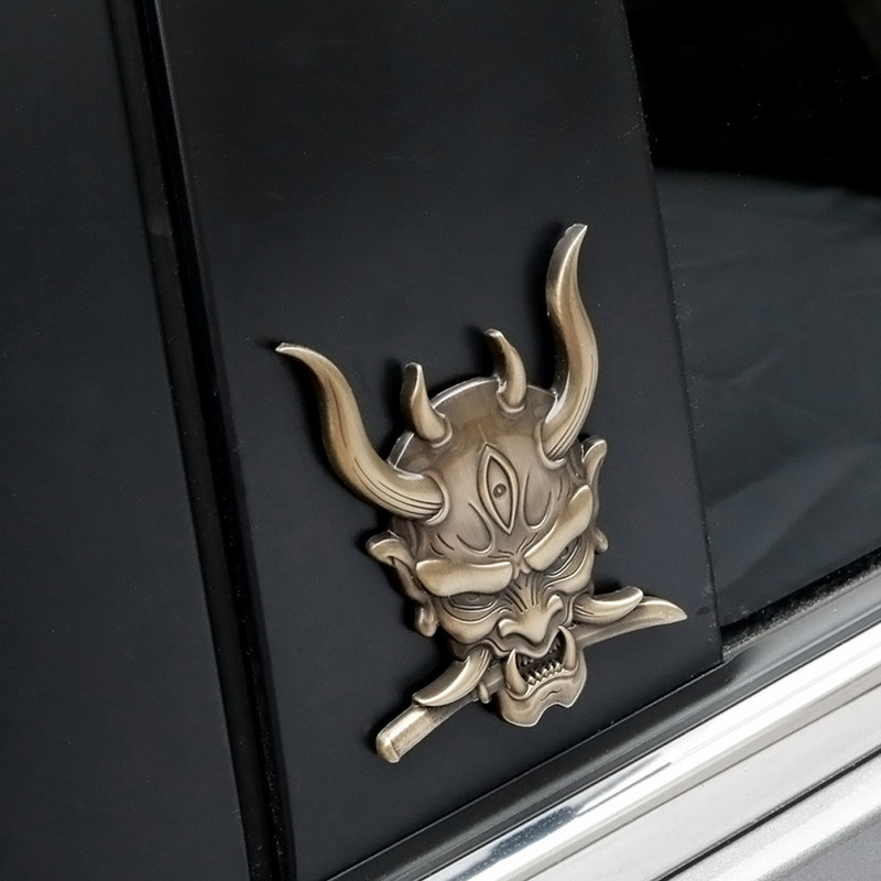 Autocolant 3D pentru mașină Premium Warrior Metal Aripa laterală pentru mașină Portbagajul spate Emblema de craniu Emblema Decal pentru orice vehicul Camion Mașină Motocicletă RV