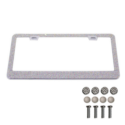 Πλαίσιο πινακίδας κυκλοφορίας Bling Crystal για μοντέλο ΗΠΑ Γυναικείο Πλαίσιο πινακίδας κυκλοφορίας Πολυτελές χειροποίητο Πλαίσιο αυτοκινήτου Rhinestone