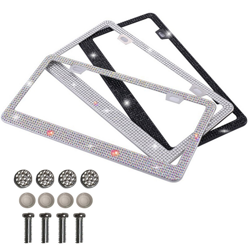 Πλαίσιο πινακίδας κυκλοφορίας Bling Crystal για μοντέλο ΗΠΑ Γυναικείο Πλαίσιο πινακίδας κυκλοφορίας Πολυτελές χειροποίητο Πλαίσιο αυτοκινήτου Rhinestone