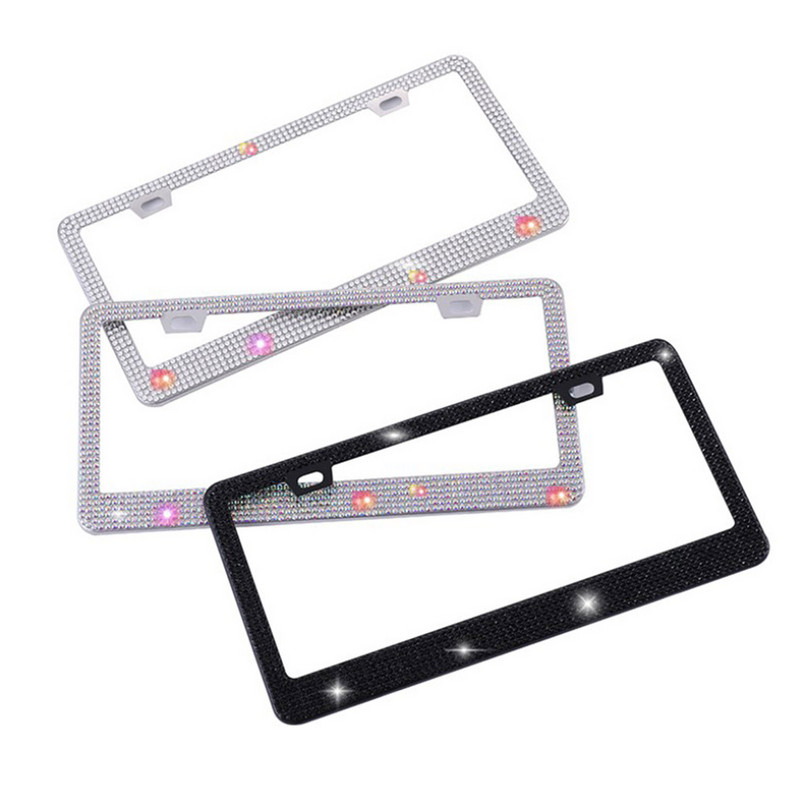 Πλαίσιο πινακίδας κυκλοφορίας Bling Crystal για μοντέλο ΗΠΑ Γυναικείο Πλαίσιο πινακίδας κυκλοφορίας Πολυτελές χειροποίητο Πλαίσιο αυτοκινήτου Rhinestone