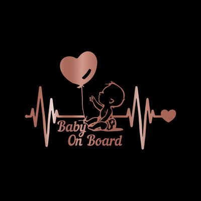 20*13cm Heartbeat Balloon Baby on Board Car Sticker Vinyl Cartoon Fashion Decal for Car Styling Kids Warning Sign Stickers Decor