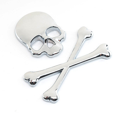 3D метален череп, скелет, кръстосани кости, модни стикери за автомобили, мотоциклети, етикети на камиони, емблема, значка, аксесоари за декорация на стайлинг на автомобили