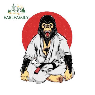 EARLFAMILY 13 cm x 11,3 cm a Jiu Jitsu finom művészetéhez csimpánz vinyl autómatricák SUV finom ablakmatrica egyedi nyomtatási dekor