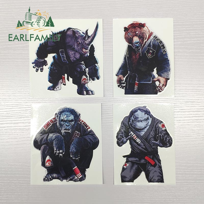 EARLFAMILY 13 cm x 11,3 cm a Jiu Jitsu finom művészetéhez csimpánz vinyl autómatricák SUV finom ablakmatrica egyedi nyomtatási dekor