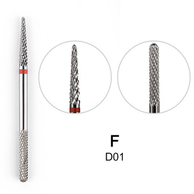 Glodalo Zlatni volfram karbid svrdla za nokte za električnu bušilicu za nokte Stroj za manikuru Pedikura Turpije za nokte Pribor