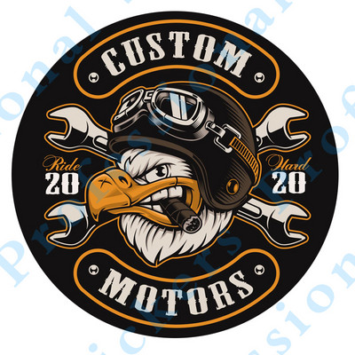 Isikupärastatud autokleebised AMERICAN EAGLE MOOTORRATAKIIVER Autokleebised CHOPPER BOBBER HOT ROD TOOLS Veekindel vinüül