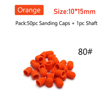 50Ppc/компл. оранжеви капачки за шлифоване на нокти с гумена бормашина за нокти електрическо почистване на нокти въртящи се гел лакове шлифовъчни аксесоари инструменти
