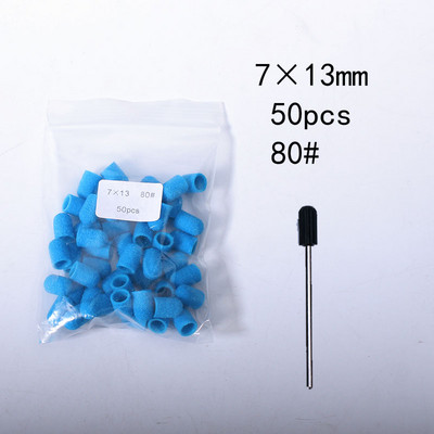 50Ppc/Set Narančasti čepovi za brušenje noktiju s gumenim svrdlom za nokte Električni brus za čišćenje noktiju Rotirajući brus za gel lak Pribor Alati