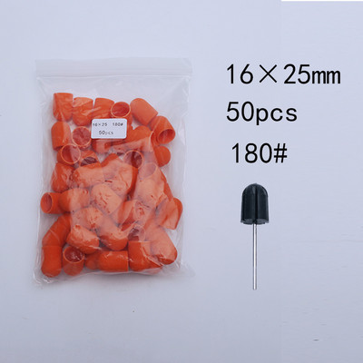 50Ppc/Set Narančasti čepovi za brušenje noktiju s gumenim svrdlom za nokte Električni brus za čišćenje noktiju Rotirajući brus za gel lak Pribor Alati