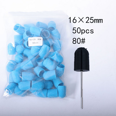 50Ppc/Set Narančasti čepovi za brušenje noktiju s gumenim svrdlom za nokte Električni brus za čišćenje noktiju Rotirajući brus za gel lak Pribor Alati