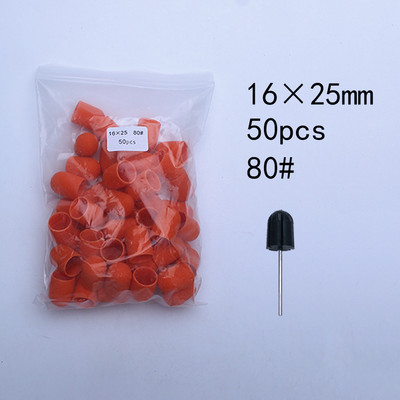 50Ppc/Set Narančasti čepovi za brušenje noktiju s gumenim svrdlom za nokte Električni brus za čišćenje noktiju Rotirajući brus za gel lak Pribor Alati