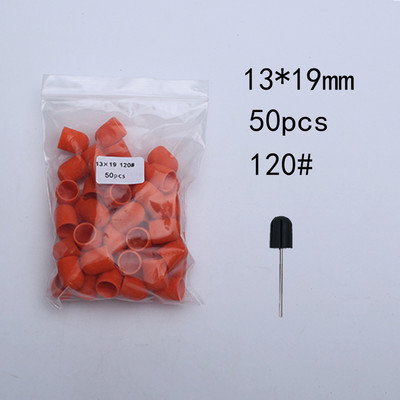 50Ppc/Set Narančasti čepovi za brušenje noktiju s gumenim svrdlom za nokte Električni brus za čišćenje noktiju Rotirajući brus za gel lak Pribor Alati