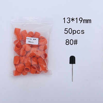 50Ppc/Set Narančasti čepovi za brušenje noktiju s gumenim svrdlom za nokte Električni brus za čišćenje noktiju Rotirajući brus za gel lak Pribor Alati