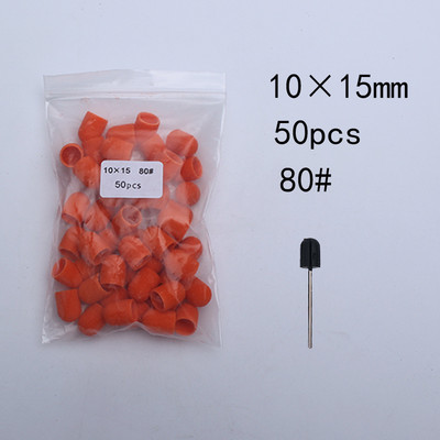 50Ppc/Set Narančasti čepovi za brušenje noktiju s gumenim svrdlom za nokte Električni brus za čišćenje noktiju Rotirajući brus za gel lak Pribor Alati