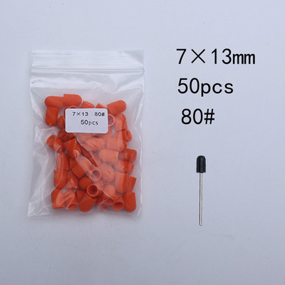 50Ppc/Set Narančasti čepovi za brušenje noktiju s gumenim svrdlom za nokte Električni brus za čišćenje noktiju Rotirajući brus za gel lak Pribor Alati