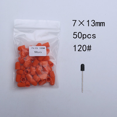 50Ppc/Set Narančasti čepovi za brušenje noktiju s gumenim svrdlom za nokte Električni brus za čišćenje noktiju Rotirajući brus za gel lak Pribor Alati