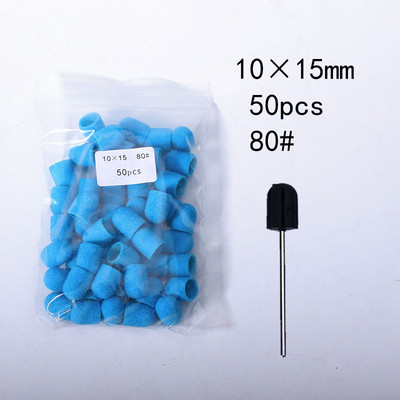 50Ppc/Set Narančasti čepovi za brušenje noktiju s gumenim svrdlom za nokte Električni brus za čišćenje noktiju Rotirajući brus za gel lak Pribor Alati